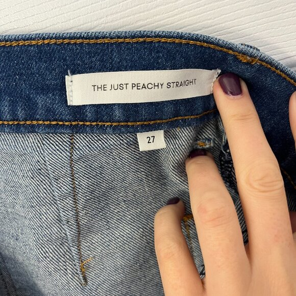 Aritzia Denim Forum The Just Peachy Straight High-waisted Zipper Front Jeans - Picture 8 of 10